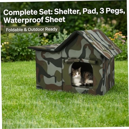 Niche d'extérieur pour chat pliable pour protéger les matous du jardin