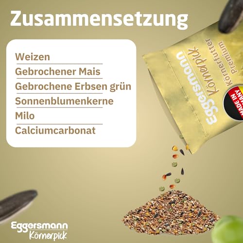 Eggersmann Körnerpick 25kg Premium Hühnerfutter - Körnerfutter Premium Geflügelfutter - Premium Körnermischung für Hühner Gänse und Enten aus natürlicher Herstellung