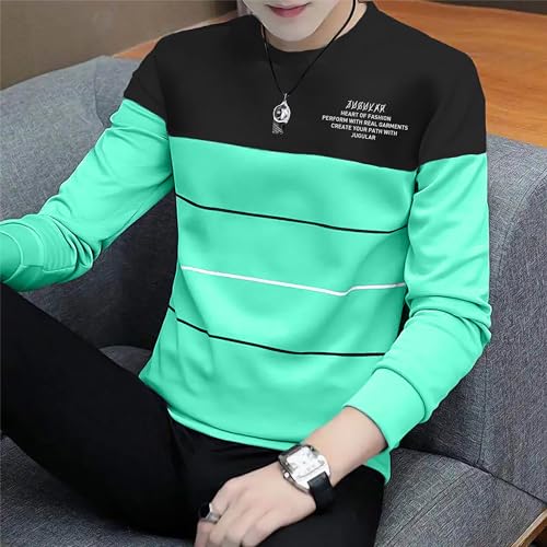 Image of JUGULAR Men Striped Round Neck Pure Cotton Multicolor Regular Fit T-Shirt