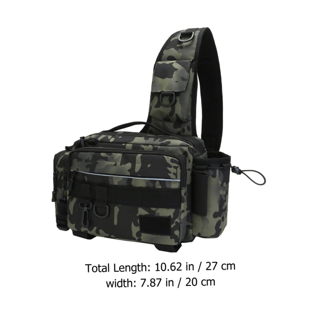 Garneck 1pezzi Borsa per Attrezzatura da Pesca Marsupio Multifunzionale Borsa Tracolla Resistente in Nylon Militare Cinghie Regolabili Adatto per Esterni e Pesca all Aperto