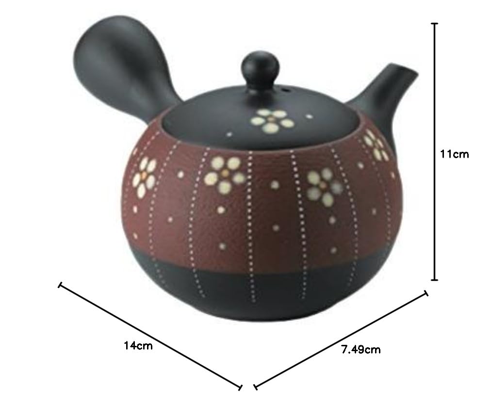 茶器　直径11㎝ Amazon.co.jp: 常滑焼 急須 0-156 昭萠 11号 黒丸茶線花急須