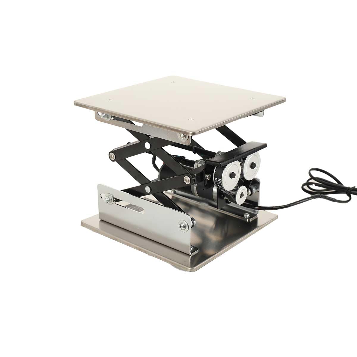 Elektrische Hebebühne Laborhebebühne aus Edelstahl, 200 × 200 mm Kleines Fernbedienung Heber Hubtisch, Hubbereich 100–307mm, Maximal Unterstützte Gewicht 10KG