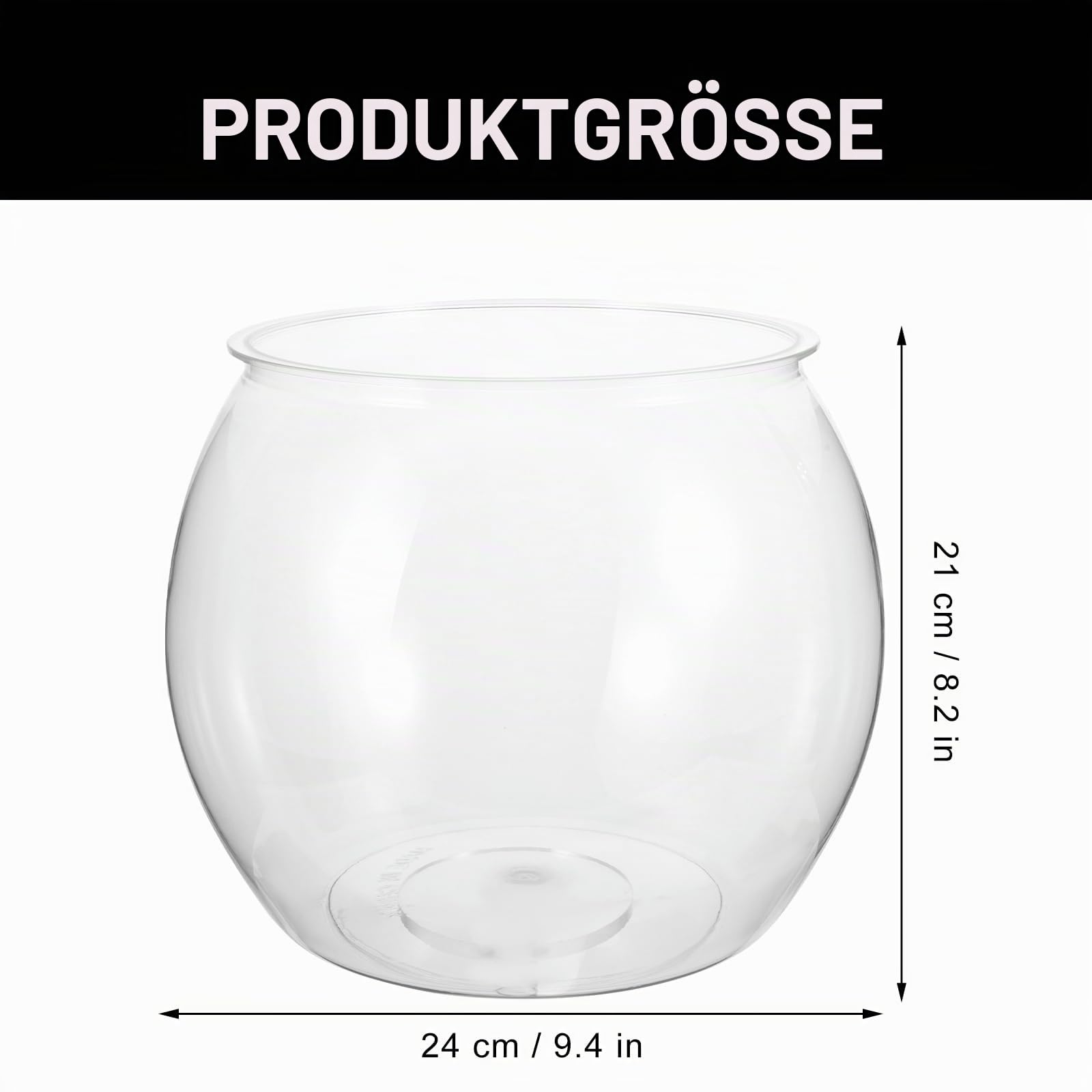 FRCOLOR transparentes Aquarium Fischbehälter Betta-Fischschale schildkröten Aquarium Dekoratives Esstischdekoration durchsichtiges Fischglas aus Kunststoff Desktop-Fischglas Mini