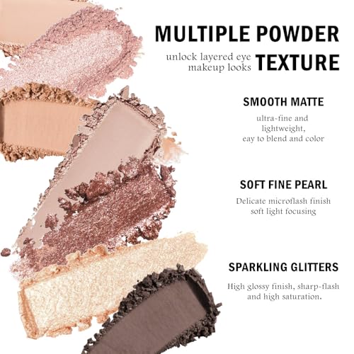 Image of SUAKE Nude Pink Eyeshadow Palette, Matte & Shimmer, High Pigmented 12 Colors Brown Purple Eye Shadow Primers for Eye Makeup, Korean Powder Palet de sombras de ojos (01# Caramel Brown)