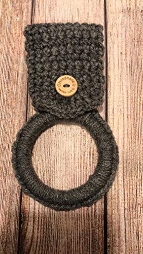 Heather Grey Crochet Hanging Dish Towel Holder