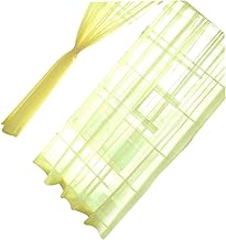 STAHAD Cortinas De Voil Persianas Transparentes Tela De Janela Cortinas De Voile Janela De Tule Triagem De Janela Amarela Produto Acabado Janela De Fio De Vidro Cortinas Transparentes