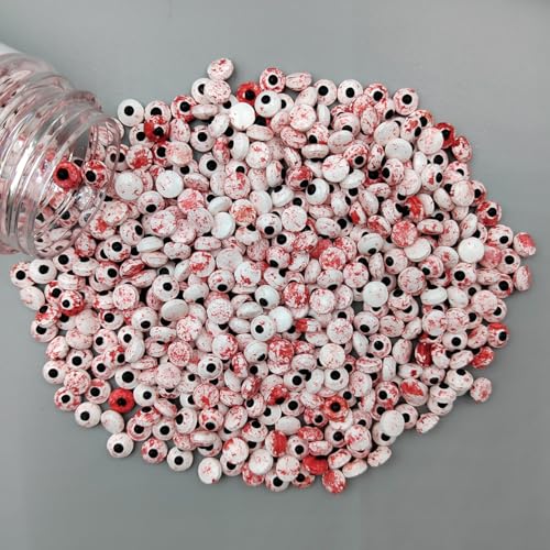Essbare Zuckeraugen 80g, Blutiger Mini Zuckerdekor Augen zum Verzieren von Cookies, Muffins, Cupcakes, Geburtstags-Torten, Geburtstags-Kuchen, für Halloween, Weihnachten und Kinder-Geburtstage