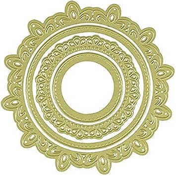 Circle Cutting Dies,DIY Scrapbooking Artist Metal Cutting Dies Stencils Scrapbooking for Card Making DIY Embossing Cuts New Craft Die Round Pattern RingColor Silver