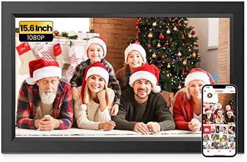 Frameo 15.6 Inch Large Digital Picture Frame, WiFi Digital Photo Frame with 32GB Storage and SD Card Slot/USB Port, Free Storage, 1920 * 1080 IPS FHD Touch Screen - Gift for Friends and Family