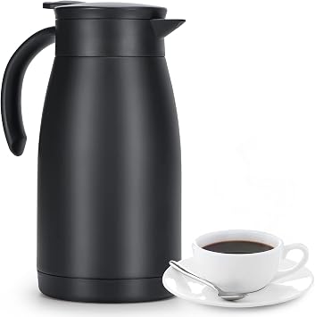 34oz Black Stainless Steel Thermal Coffee Carafe for Home Office