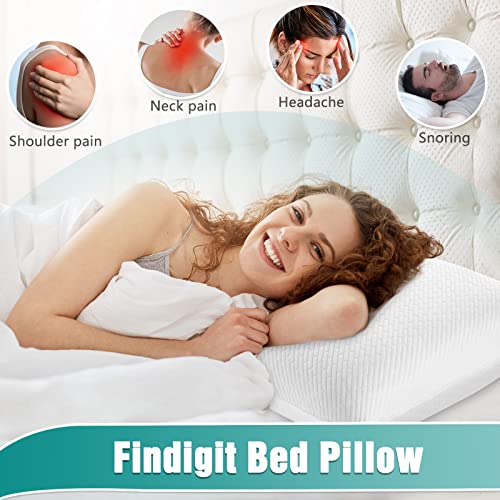 Findigit Orthopädisches Nackenstützkissen, Schneller Rückpral Memory Foam Kopfkissen, Ergonomisches Nackenkissen für Seiten- und Rückenschläfer, Seifenmodell Kissen 63x40x13cm (Version B) - Image 7