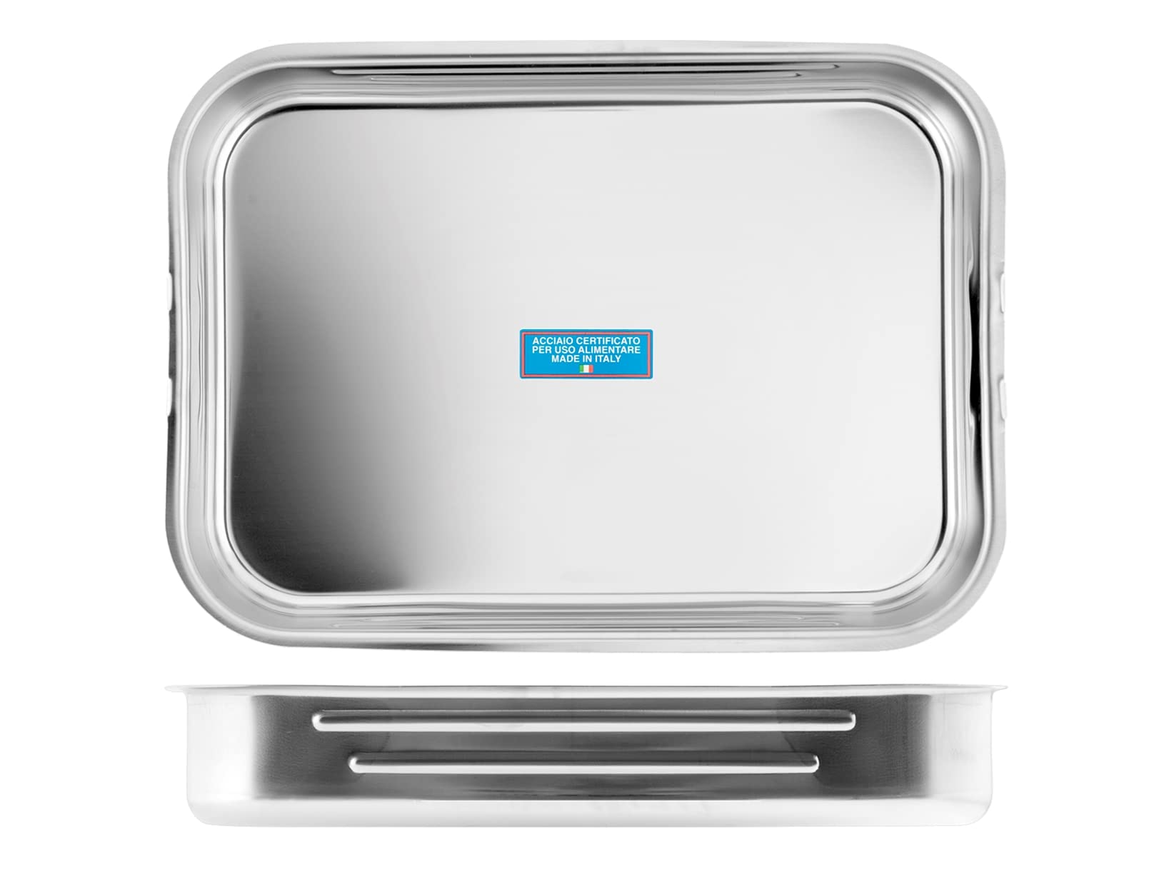 Rôtissoire en INOX 35x26 cm de forme rectangulaire pour la cuisson au four