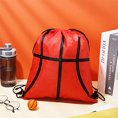 Potchen Pcs Ball Drawstring Bags Sports Gym Bag Unisex Ball String Backpacks For Kids Various Ball Games Party Favors (Basketball) 11.8 X 15.7 Inch/ 30 X 40 Cm #TOP6