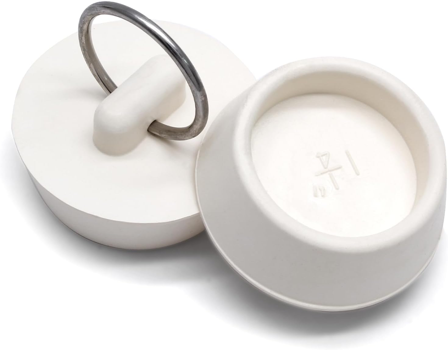 Bonsicoky Rubber Drain Stopper, 1-5/8 to 1-3/4 Inch, White, 2Pcs