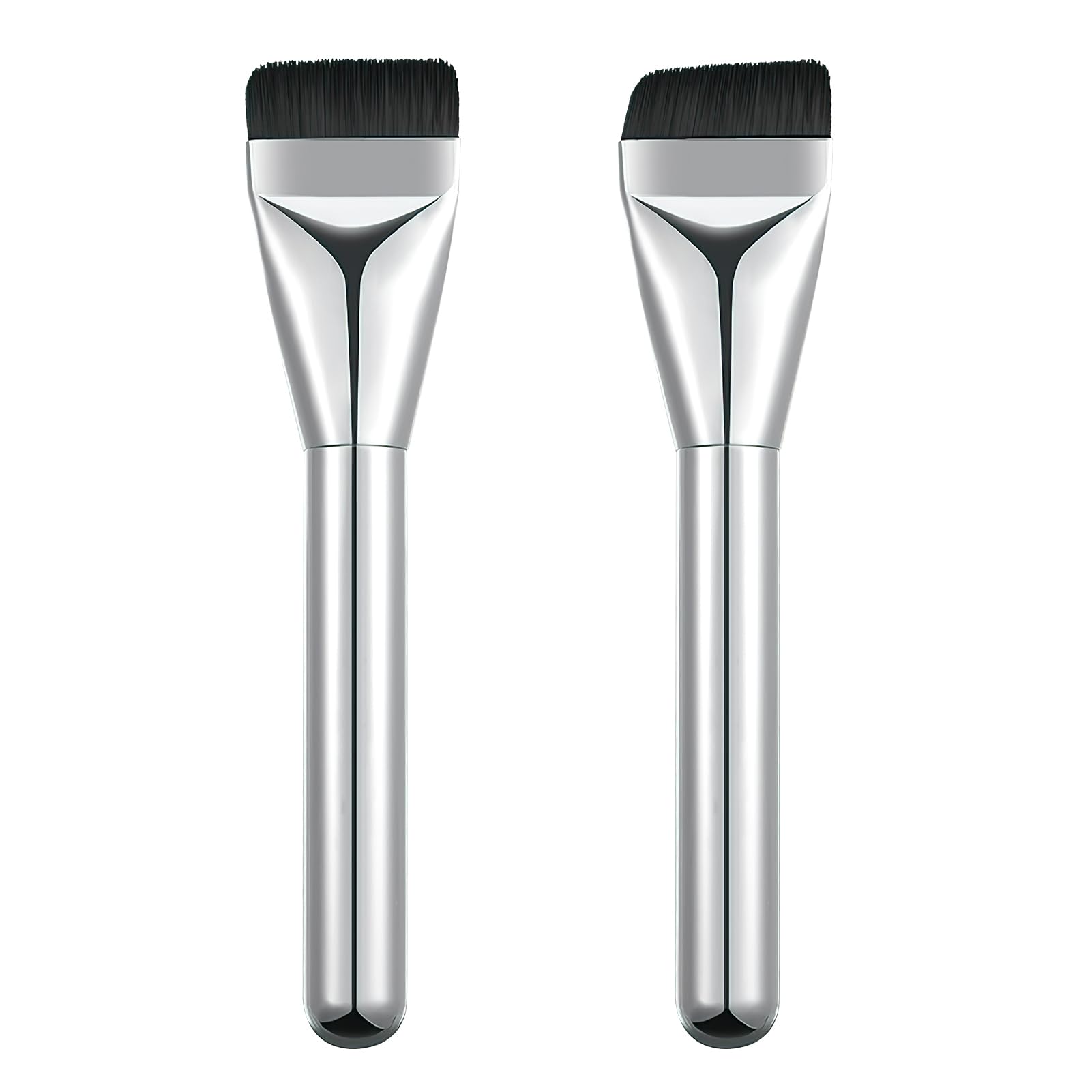 Brocha Plana para Contorno, Cerdas Sintéticas Premium para Maquillaje de Rostro, Ideal para Base, Polvos, Cremas y Líquidos, Mango de Madera Ergonómico, Durabilidad y Versatilidad Superior