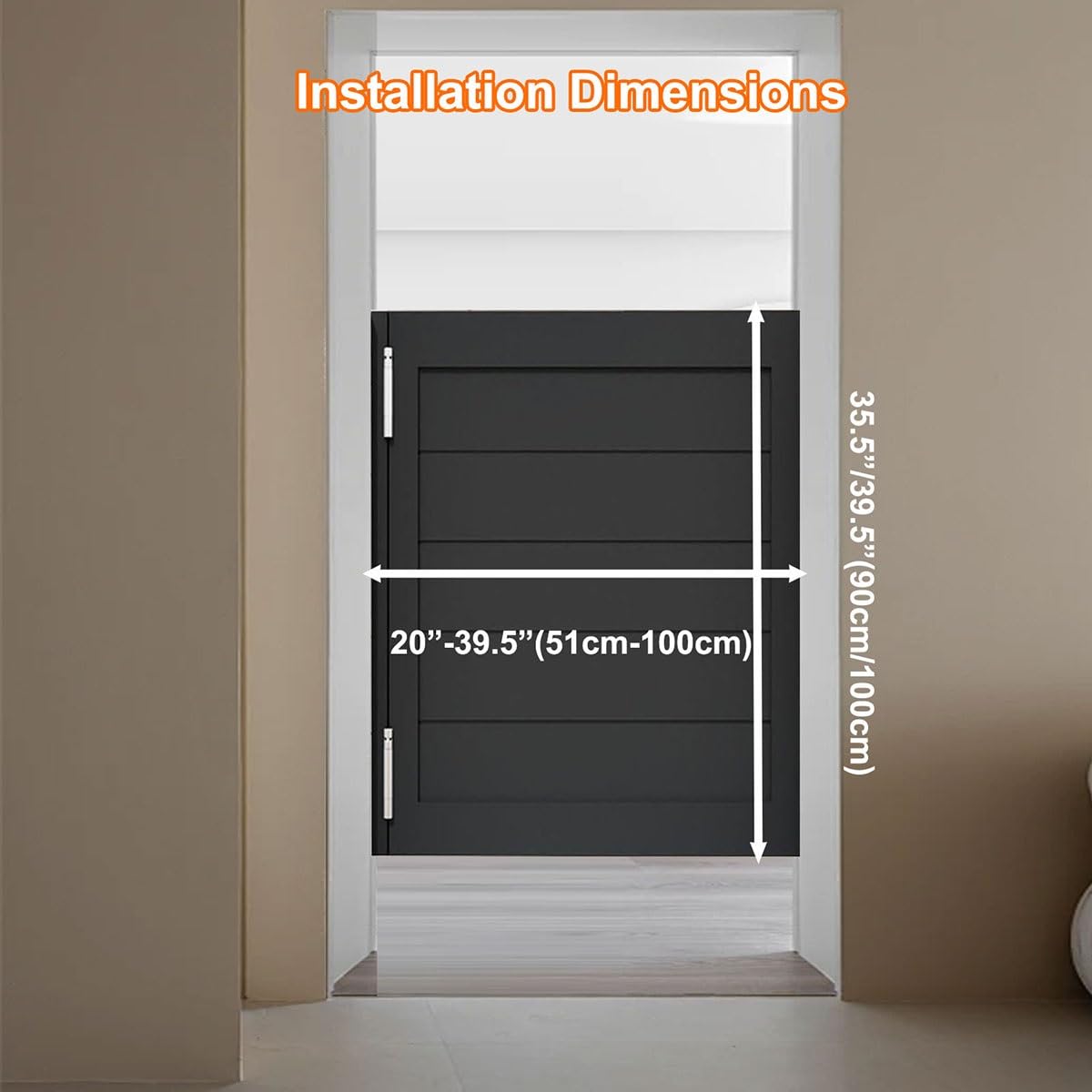 Portes battantes, portes de café, portes Séparation intérieures en bois massif, portes de grange à fermeture automatique, Style Western Demi Porte Simple pour porche(White,33.1"x35.4"(84x90cm))