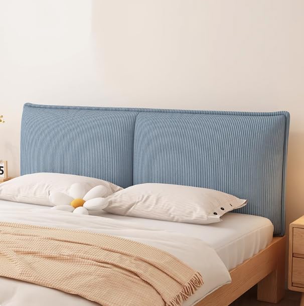 Funda gruesa para cabecera de cama de matrimonio, tamaño King, individual, almohada extraíble para respaldo de madera, marcos de hierro, elegante soporte para mesita de noche
