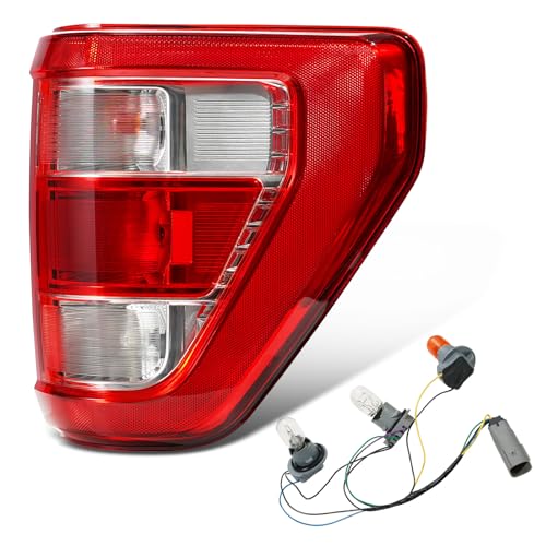 STRAUTOS Tail Lights Compatible With 2021 2022 2023 Ford F150 XL STX OEM with Bulbs Rear Tail Light Cover Assembly Right Passenger Side Replace ML3Z13404E