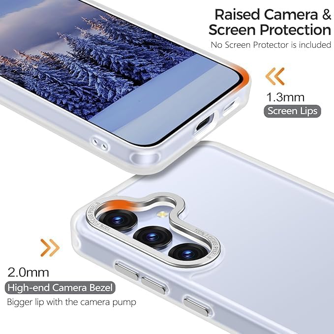 Image of DIZORO Polycarbonate Matte Case for Samsung S25 Fe 5G Translucent Frosted Hard Back Phone Case Anti-Fingerprint Anti-Slip Shockproof Protective Case Cover for Samsung Galaxy S25 Fe 5G White