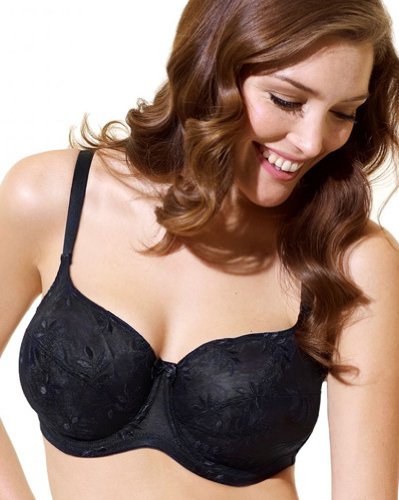 Image of Panache Tango Balcony Bra for Women - Wired, Non-Padded Full Cup Support with Leaf Embroidery