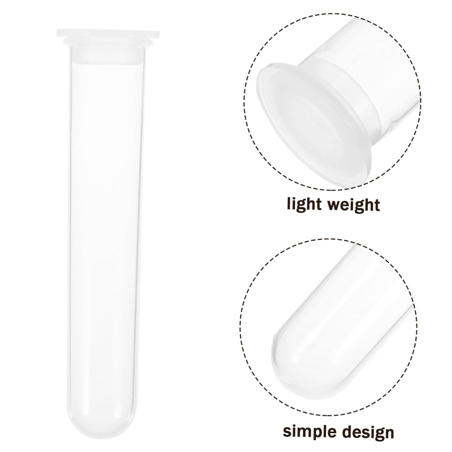 100pcs Sample Tubes Lab Plastic Tubes Caps Round Bottom Leakproof Design for Precision Experiments