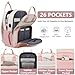 bagswan Laptop Backpack for Women Work - 15.6 Inch Travel Backpack Fashion Work Business Backpacks Purse Warterproof College Teacher Nurse Computer Daypack Beige Pink