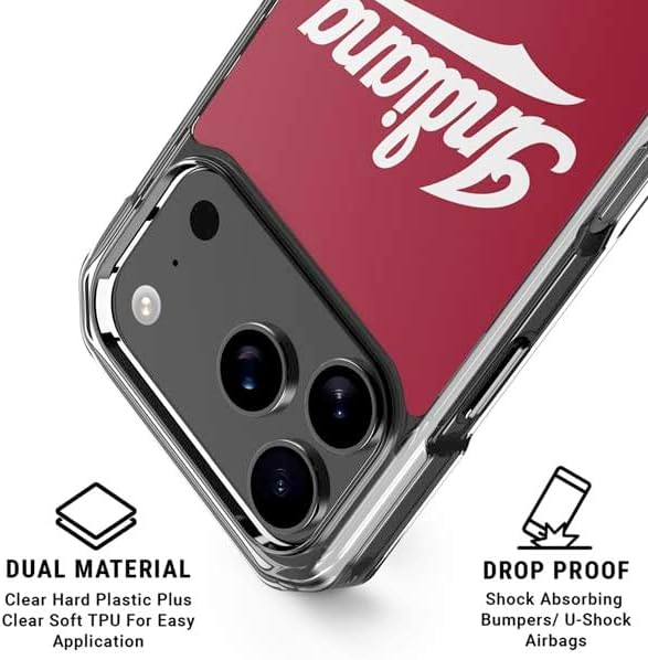 Skinit Clear Phone Case Compatible with iPhone 17 Pro - Officially Licensed Indiana University IU Hoosiers Design