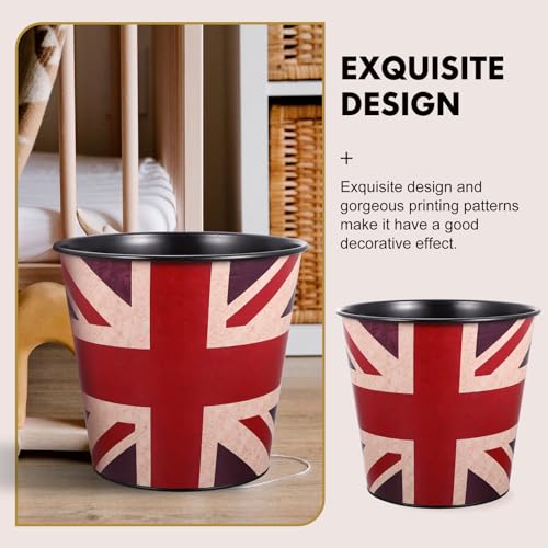 Cesto de basura Happyyami estilo retro USA mapa y bandera miniatura 3