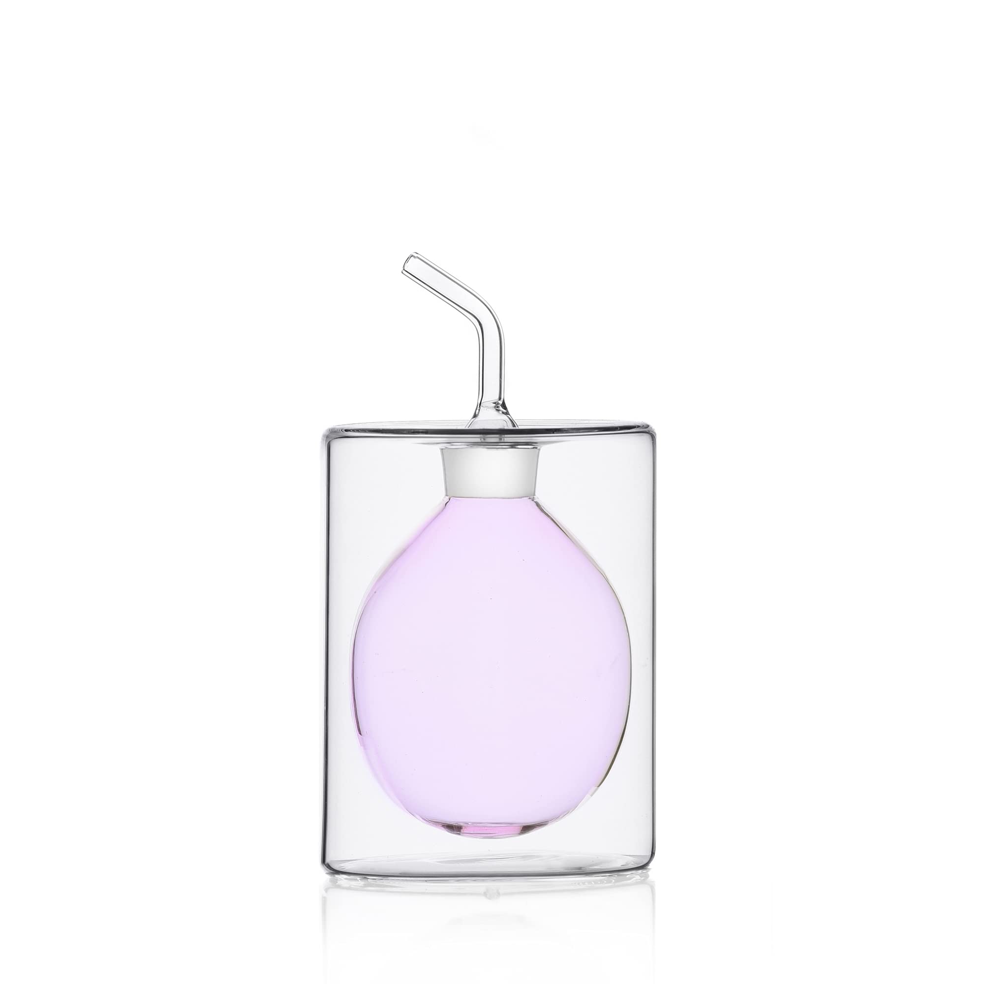 Ichendorf Milano Double Wall Oil Bottle Pink 150ml Cylinder Collection Double Wall