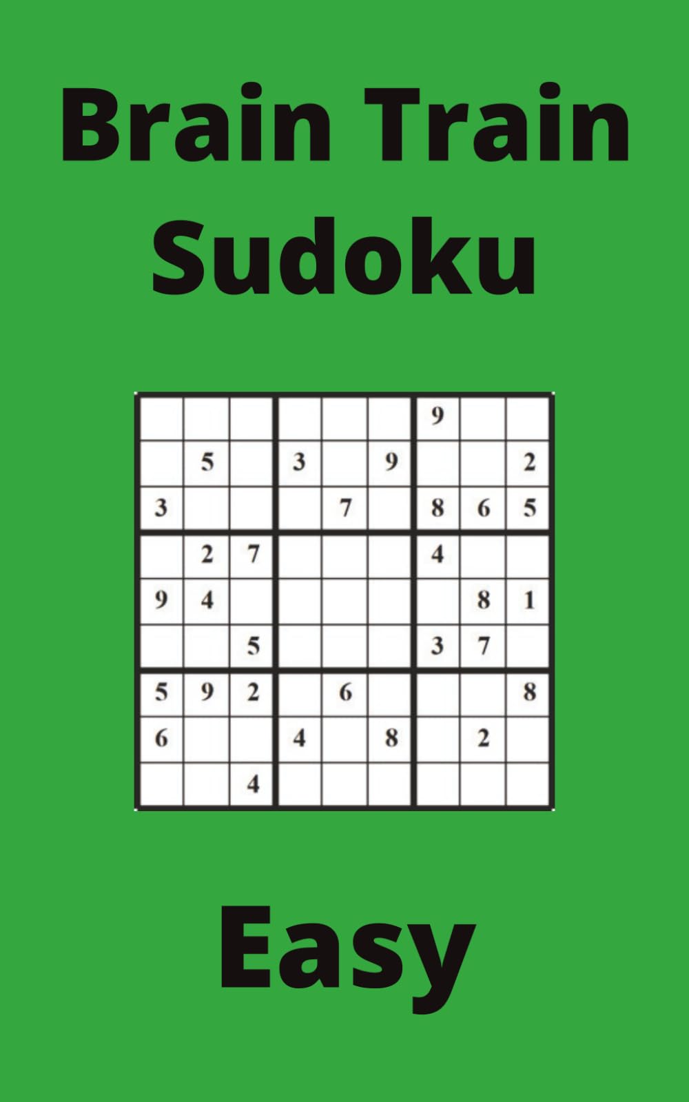 Green Brain Train Sudoku Book, 9x9 Puzzles, 100 Pages, 5x8, Easy
