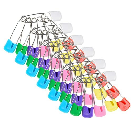 CIMAXIC Adult Diaper Pins Large Safety Pins Locking Plastic Heads for Bibs Random Color