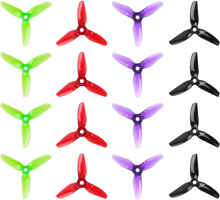 16pcs HQProp 3x4x3 Tri-Blade Propeller 3 inch Props for RC FPV Drone Quadcopter (4sets, mix color)
