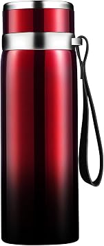 Double Wall Insulated Vacuum Thermal Flask Large Capacity with Cup and Rope Stainless Steel Coffee Water Bottles for Hot and Cold Drinks 1000ml