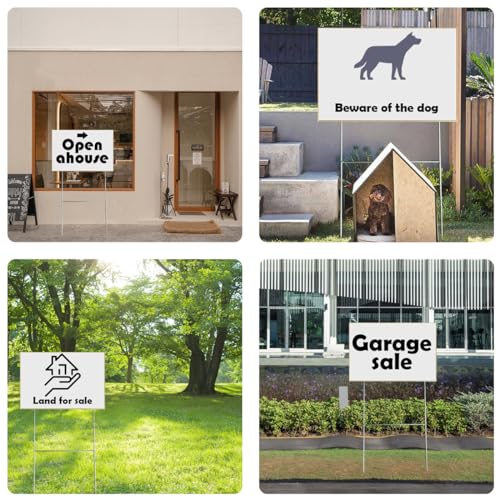 100 Pack Yard Sign Stakes, 20'' x 24'' Heavy Duty Metal H-Stakes H Frame Wire Stakes,Metal Sign Holder for Yard Signs.Use with 4mm and 5mm Corrugated Yard Signs
