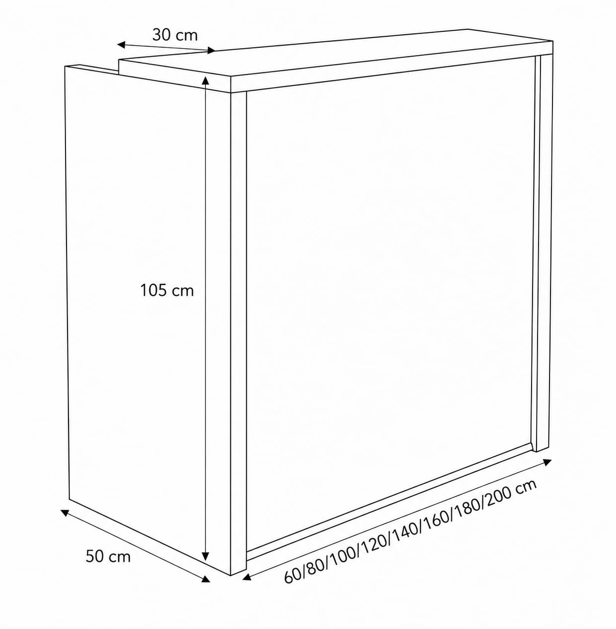 Genérico OFILIKE. Mostrador Compact. Mostrador de Recepción para Oficina. Fácil Montaje. (Blanco) (100cm Ancho)