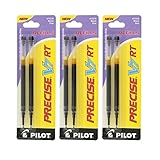 Pilot Precise V7 RT Liquid Ink Retractable Rollerball Pen Refills, 0.7mm, Fine Point, Black Ink,...