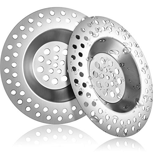 Tapón de Colador de Fregadero de Cocina de Acero Inoxidable, Tapa de Orificio de Tapón, Cubierta de Desagüe de Ducha de Metal Colector de Pelo Filtro de Drenaje de Bañera, 7,5 cm/ 2,95 Pulgadas