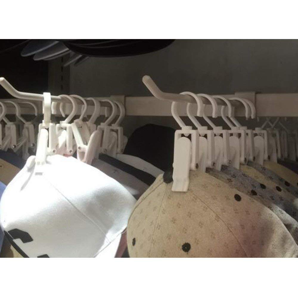 12 Stück Weiße Kunststoff-Klammern – 360° Drehbar, Starke Haken, 10,5 Cm