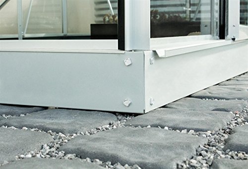 VITAVIA Fundament für Gewächshaus Komet 38, aus robustem Stahl in Silber mit ca. 12,5cm Höhe, hält starken Wettereinflüssen stand, schnelle Montage, praktisches Zubehör