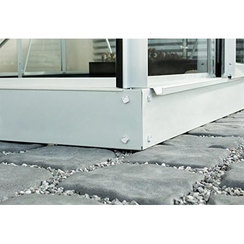VITAVIA Fundament für Gewächshaus Komet 38, aus robustem Stahl in Silber mit ca. 12,5cm Höhe, hält starken Wettereinflüssen stand, schnelle Montage, praktisches Zubehör