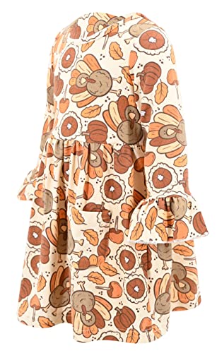 Image of Girls Long Sleeve Ruffled Dresses for Toddlers and Kids