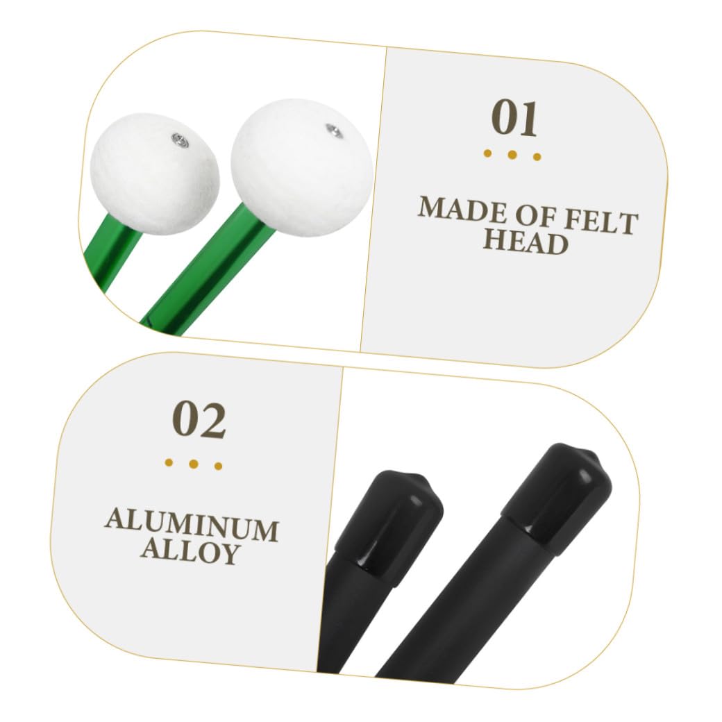 ifundom 6stücke Aluminium Schlagzeugstöcke Mit Filzkopf Hochwertige Percussion-sticks Für Und Übungsanwendungen Grün Langlebig Und Präzise Gefertigt