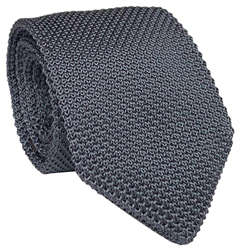 Ctskyte Men Classic Grey Solid Color Woven Silk Ties Designer Cotton Neckties Neckwear