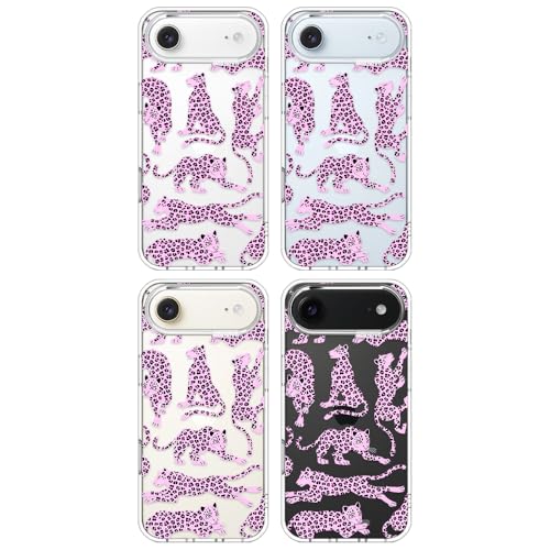 Coque pour iPhone Air MOSNOVO antichoc transparente avec motif léopard rose