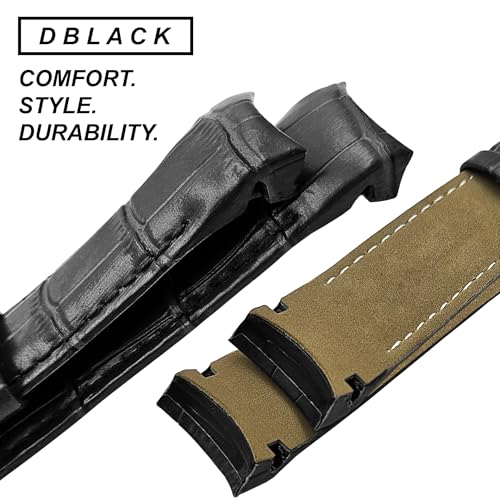 Image of DBLACK ''TST2'' Premium Leather Watch Strap, Bamboo Pattern Design Watch Band / / Compatible with Tissot Couturier 1853 & Other Models, Full-Padded Curved Watch Belt (Choose Your Size & Color)