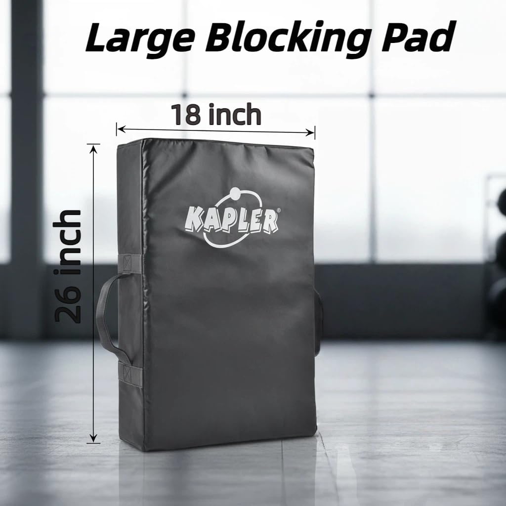 Kapler Football Blocking Pad Kicking Shield for Basketball Martial Arts Training - High Density Foam 5 Handles Strike Dummy for Lacrosse Hockey MMA Sports - 26X18in