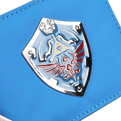 Legend Of Zelda Metal Hylian Shield Men's Blue Bi-Fold Wallet2