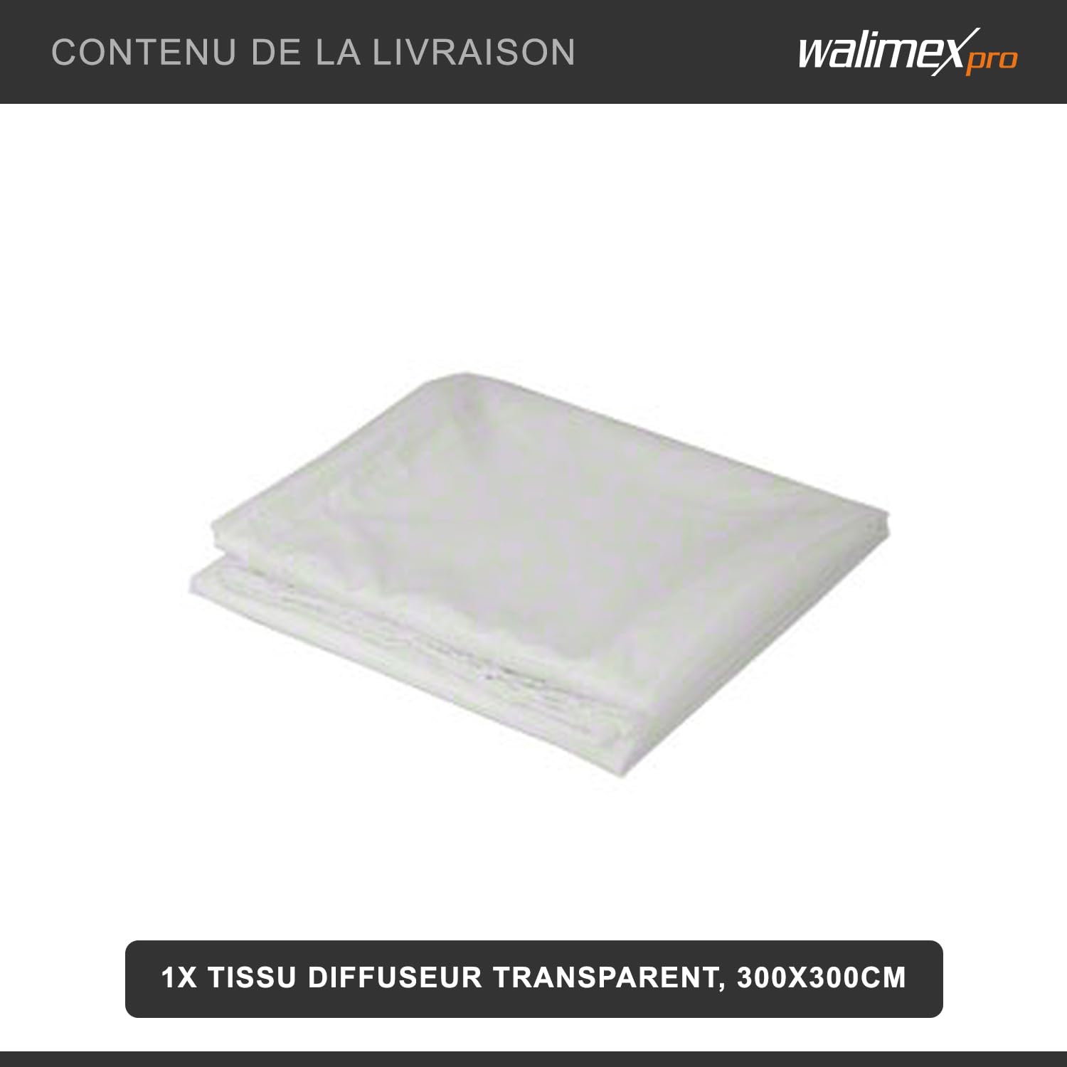Diffuseur walimex en tissu, 300x300 cm