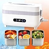JIUYONG Heated Lunchbox With Cooling, Electric Self-Heating Food Warmer 5.5-Cup, with Scheduled Cooling, Heating & Keep-Warm, Can Keep Food Fresh for up to 12 Hours (White, 5.5-Cups)