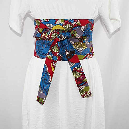 Japanese Floral Wide Belt Corset Obi Tie Waistband for Kimono Yukata Dress Shirt Retro2